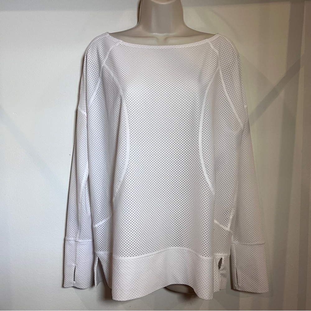 Calvin Klein White Long Sleeve Mesh Pullover